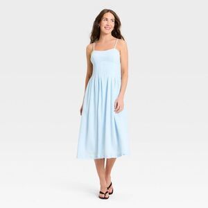 A New Day - Women's Textured Corset Midi Dress - A New Day Lig Blue
